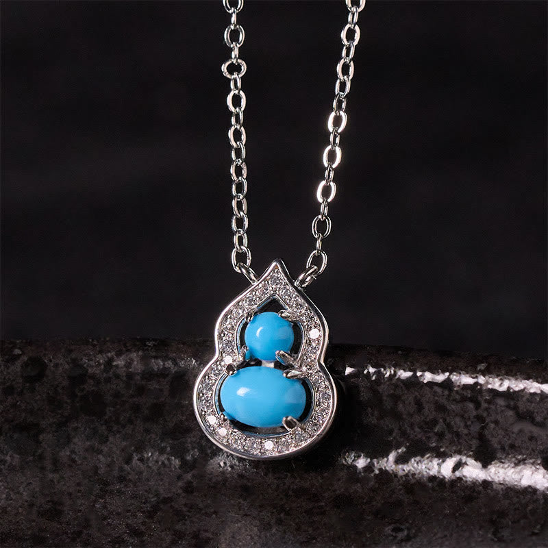 Buddha Stones Natural Turquoise Gourd Wisdom Necklace - Turquoise - image 0