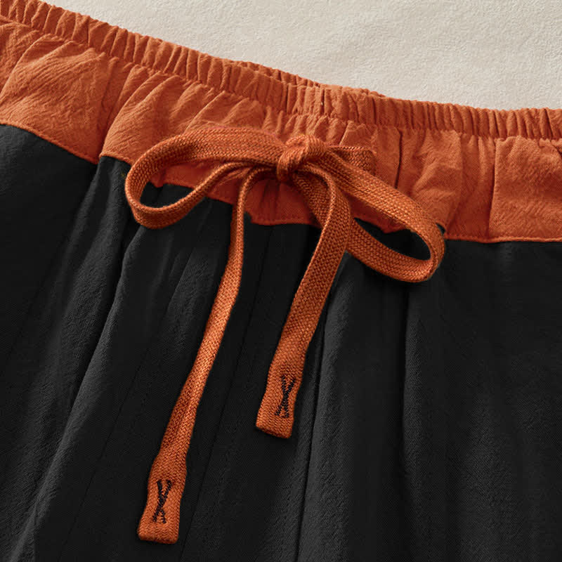 Buddha Stones Spring Casual Drawstring Solid Cotton Women's Harem Pants With Pockets - image 7