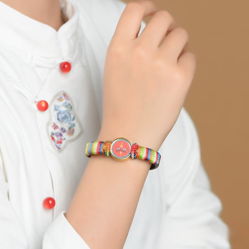 Buddha Stones Tibetan Five Directions Gods Of Wealth Buddha Eye Blessing Bracelet - image 11