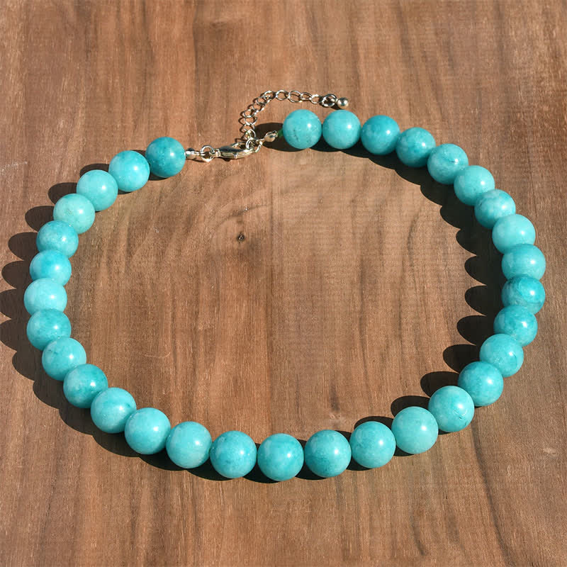 Buddha Stones 12mm Natural Crystal Aquamarine Tourmaline Bead Healing Necklace - Natural Aquamarine(Color May Vary) - image 0