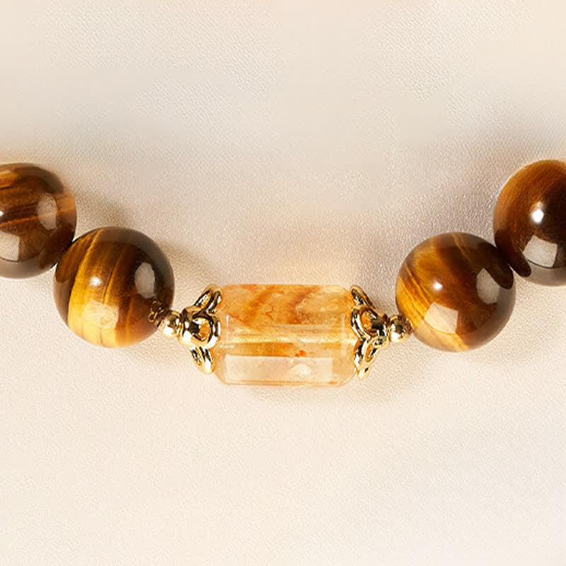 Buddha Stones Tiger Eye Citrine Bead Strength Bracelet - image 11