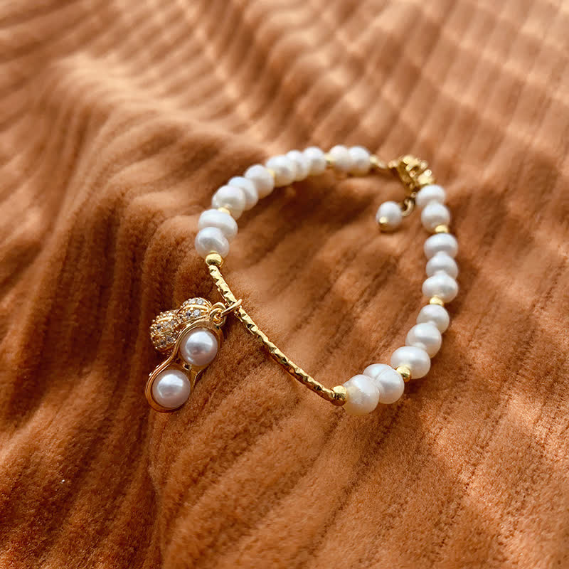 Buddha Stones Pearl Bead Peanut Good Things Happen Wisdom Bracelet - image 2