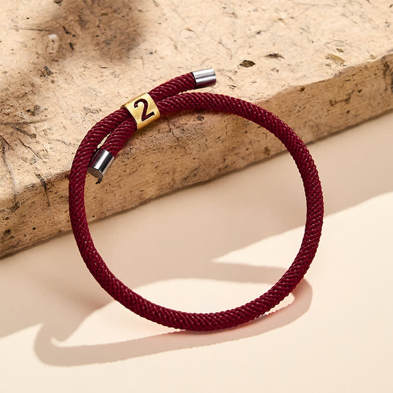 Buddha Stones Single-Digit Angel Numbers Adjustable String Protection Bracelet - Dark Red Rope(Wrist Circumference: 15-23cm) - 2 - image 39