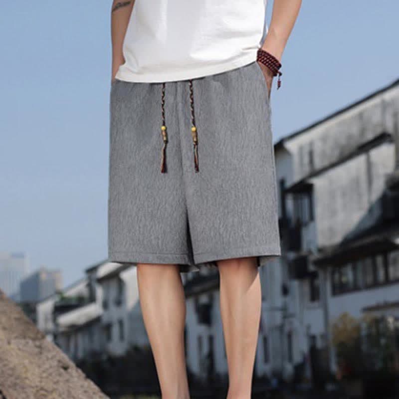 Buddha Stones Summer Casual Drawstring Solid Bermuda Shorts Men's With Pockets - DarkGray - US/UK/AU46,EU56 (5XL) - image 23