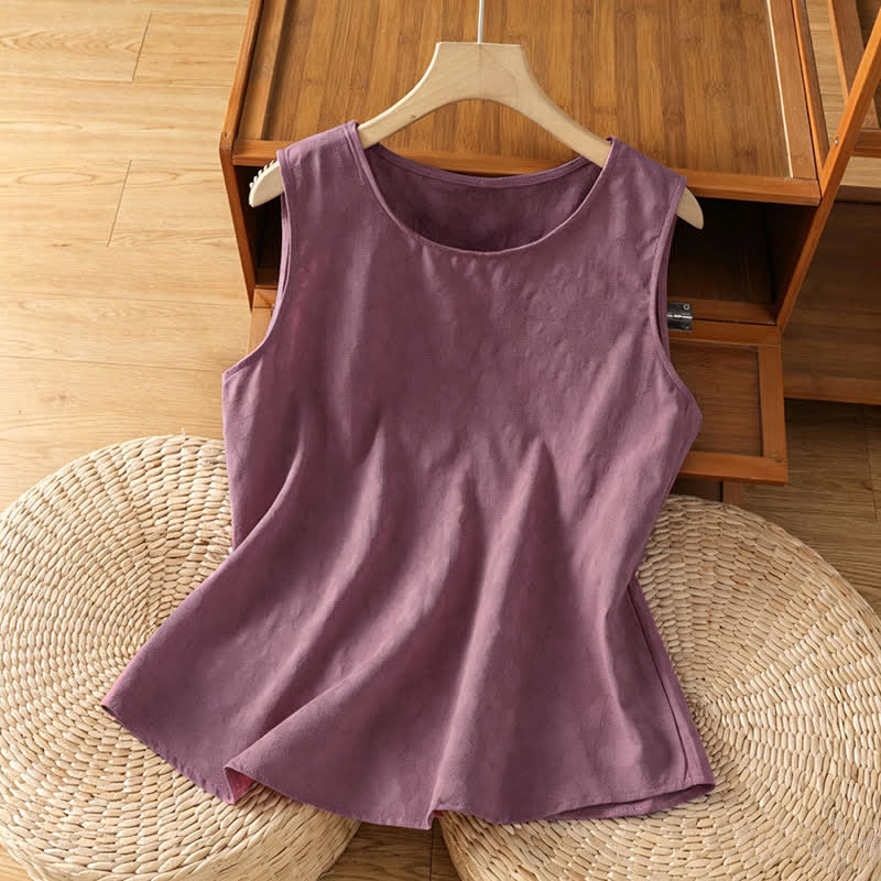Buddha Stones Summer Casual Side Slit Flower Women's Sleeveless T-Shirts Tank Top - PaleVioletRed - US8-10,UK/AU12-14,EU40-42 (2XL) - image 7