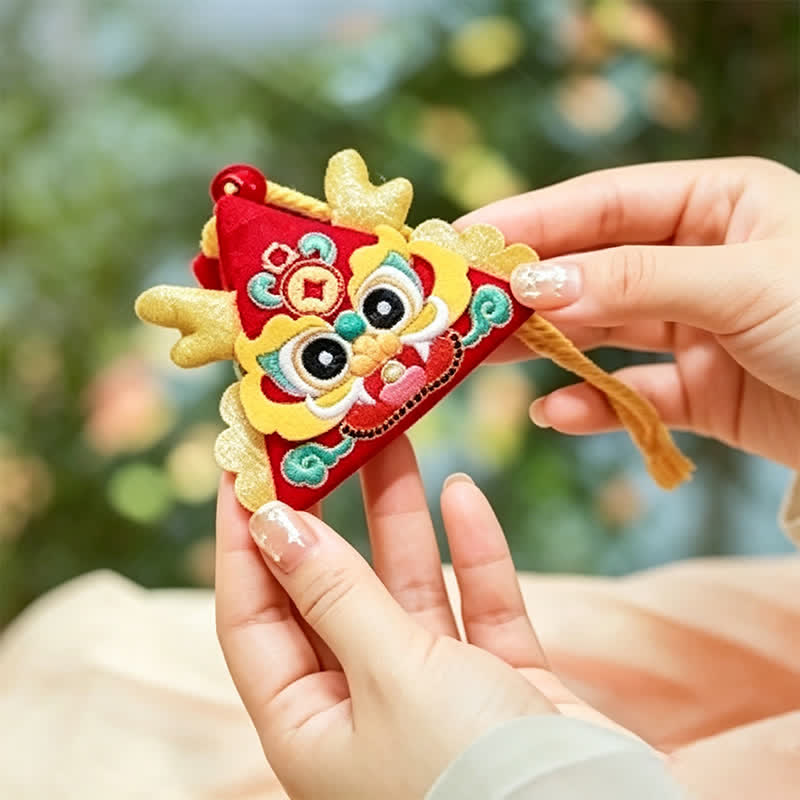 Buddha Stones Cotton Dragon Tiger Snake Triangle CUTE ANIMAL DECOR - Red Dragon - image 14