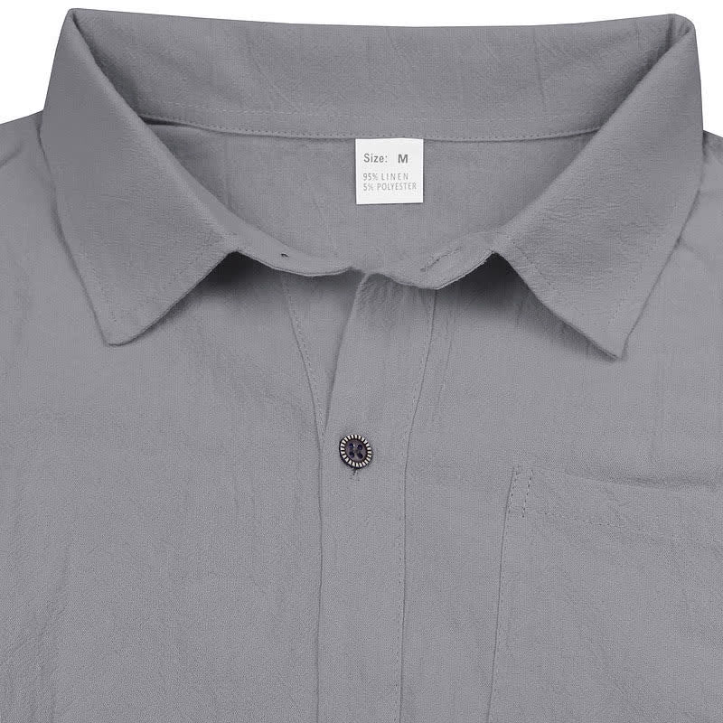 Buddha Stones Summer Casual Minimalist Button-Up Solid Men's Sleeveless Shirts - Gray - US/UK/AU44,EU54 (3XL) - image 25