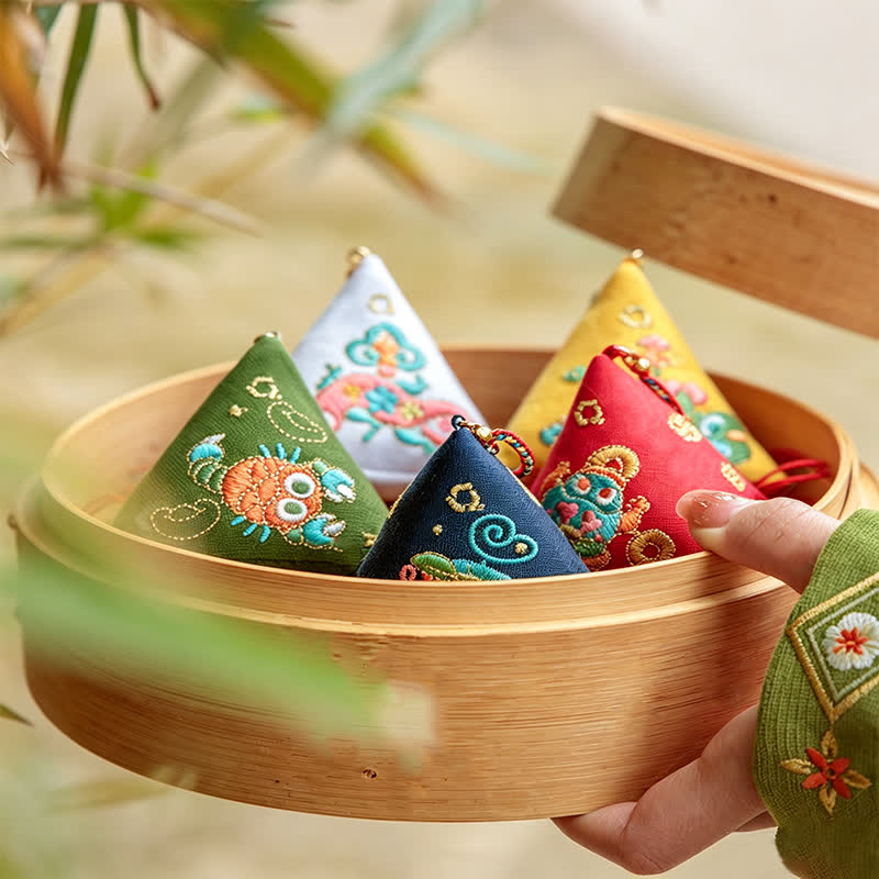 Buddha Stones Polyester Embroidery Zongzi Triangle Scorpion CUTE ANIMAL DECOR - image 21