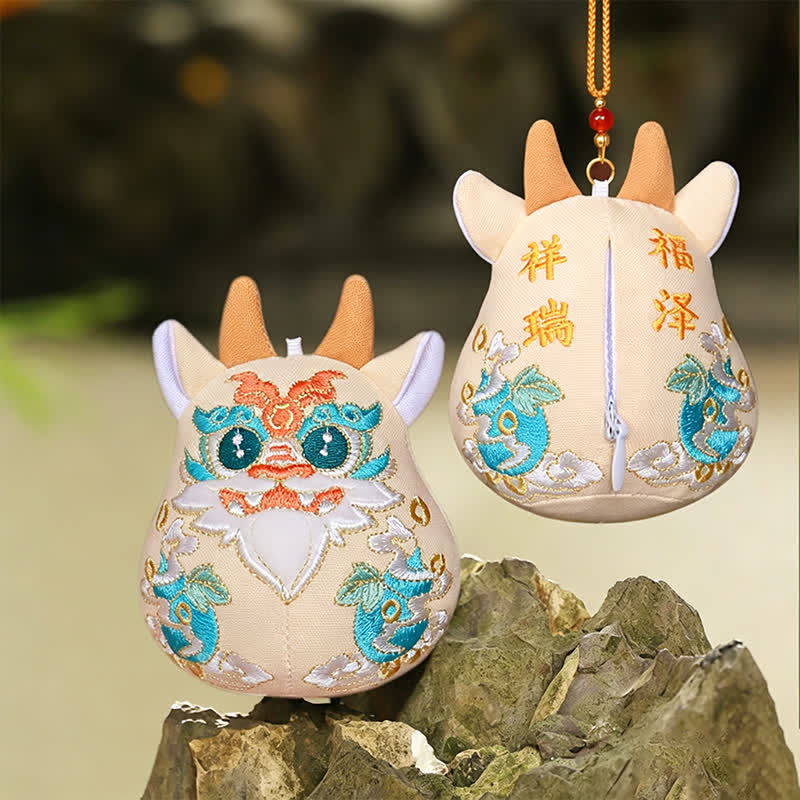 Buddha Stones Cotton Pi Xiu Qilin Dragon Fox Auspicioisness Cute Animal Decor - Orange Qilin - image 12