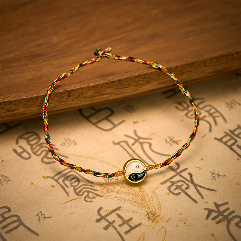 Buddha Stones Hand-Woven Yin Yang Red String Protection Braided Minimalist Bracelet - image 4
