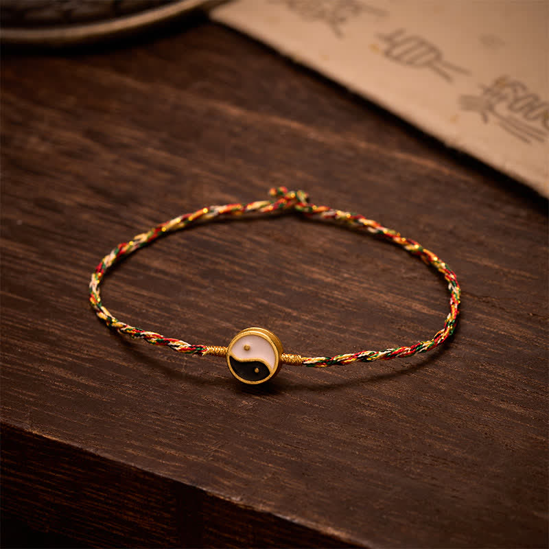 Buddha Stones Hand-Woven Yin Yang Red String Protection Braided Minimalist Bracelet - image 2