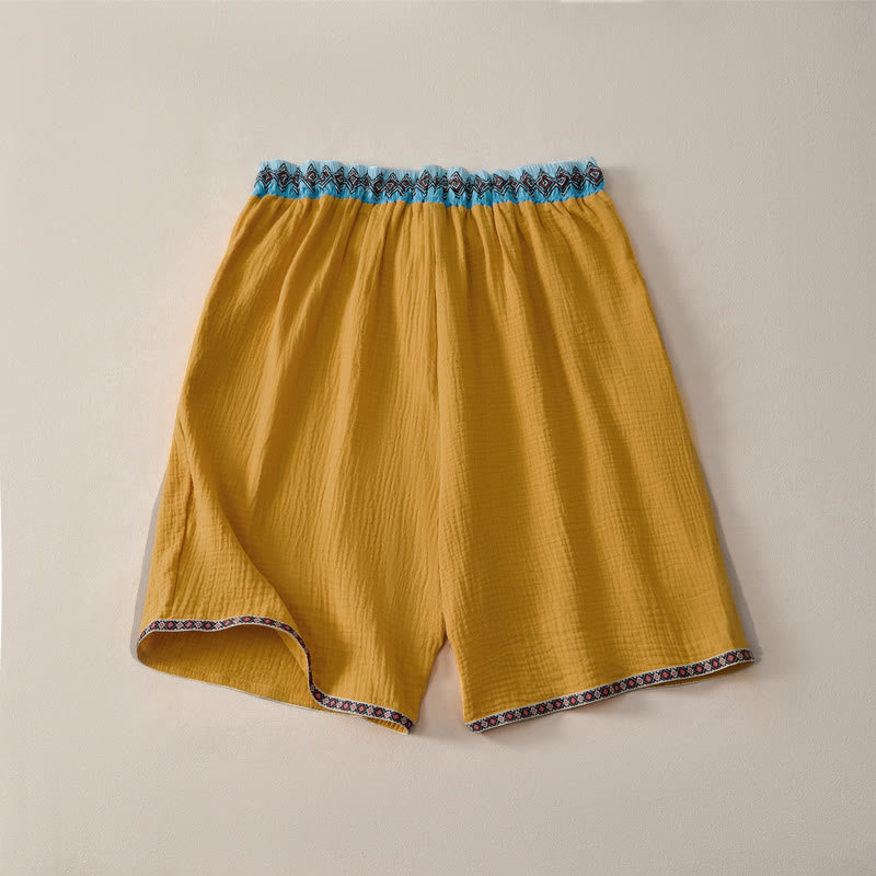 Buddha Stones Summer Boho Casual Drawstring Geometric Bermuda Shorts Men's With Pockets - image 15