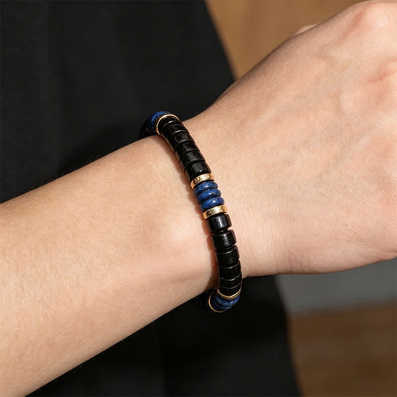 FREE Today: Serenity and Support Lapis Lazuli Black Onyx Cube Bead Bracelet - image 3