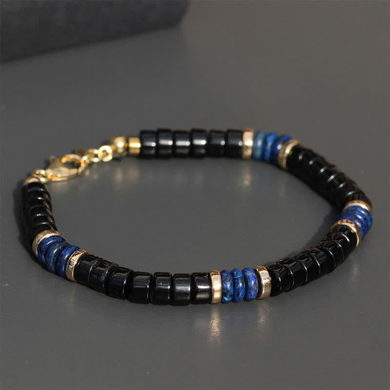 FREE Today: Serenity and Support Lapis Lazuli Black Onyx Cube Bead Bracelet - image 1