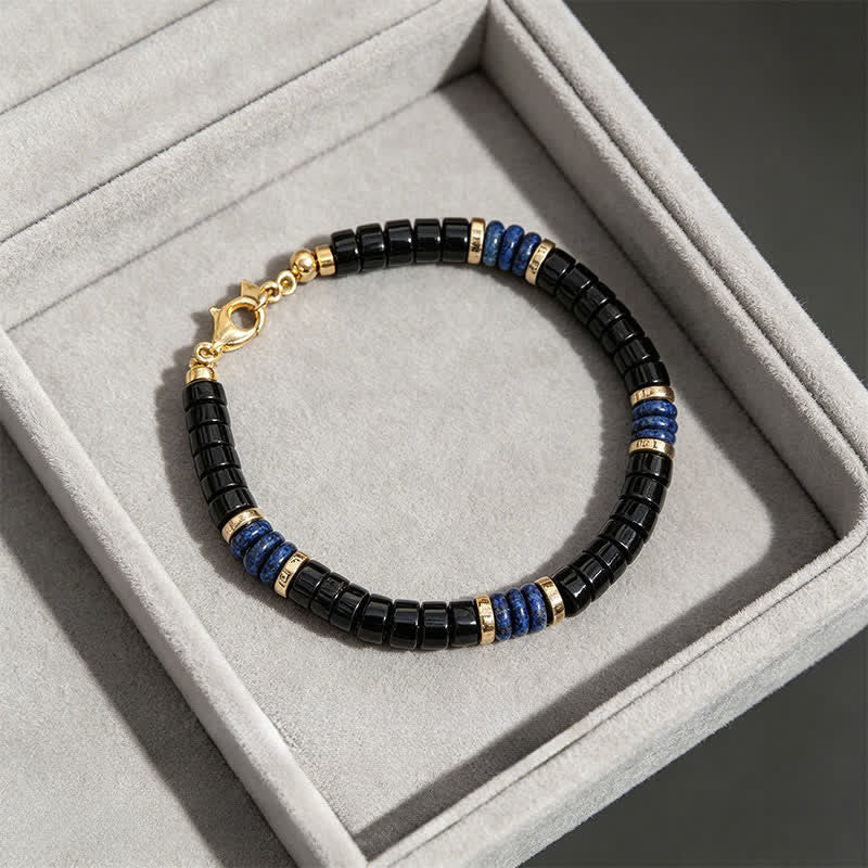 FREE Today: Serenity and Support Lapis Lazuli Black Onyx Cube Bead Bracelet - image 2