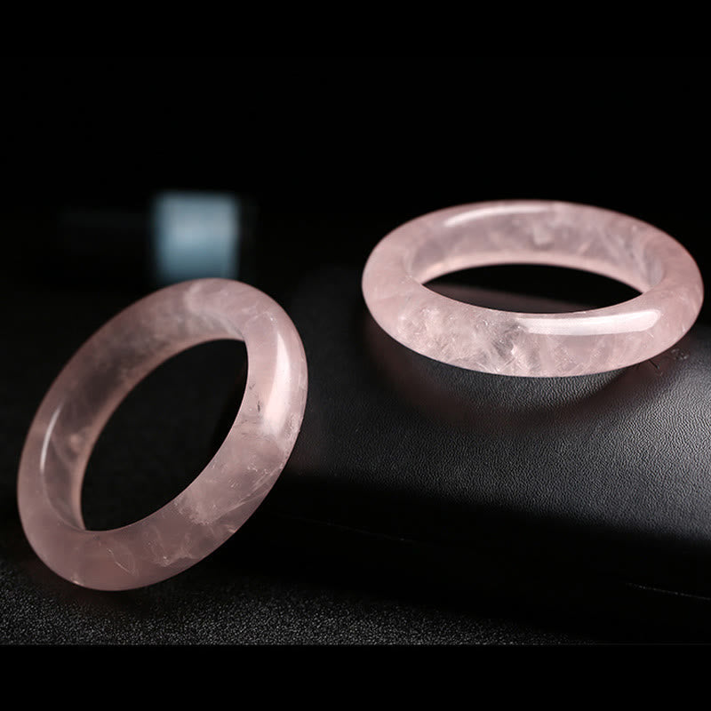 Buddha Stones Natural Rose Quartz Love Caring Bracelet Bangle - image 6