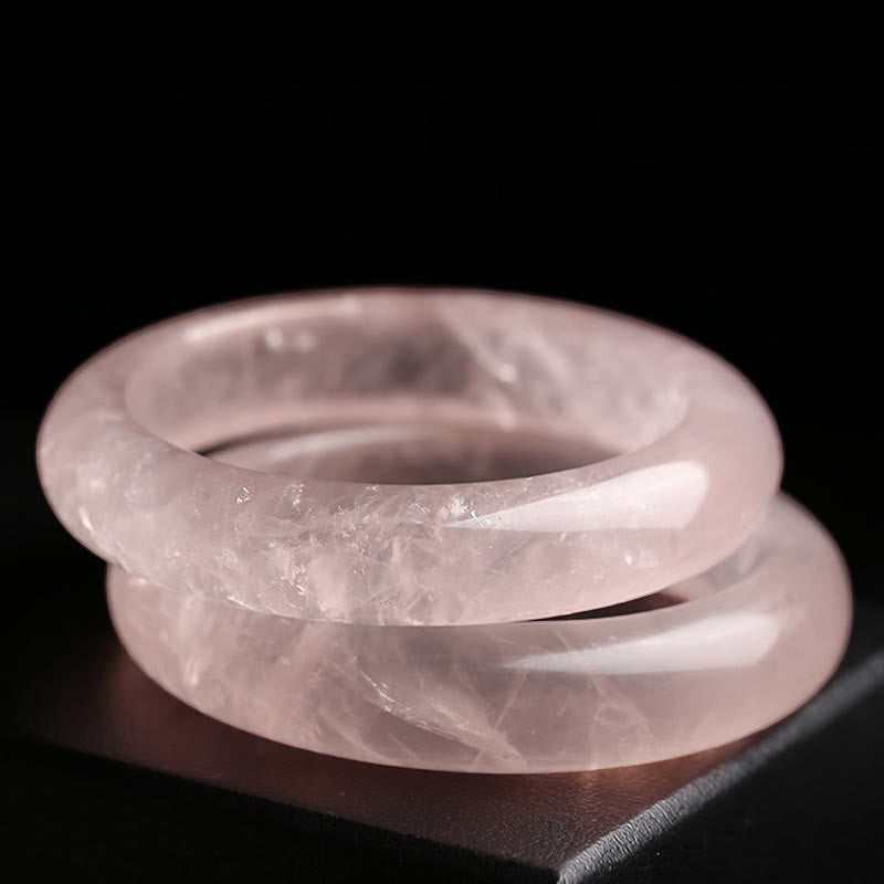 Buddha Stones Natural Rose Quartz Love Caring Bracelet Bangle - image 9