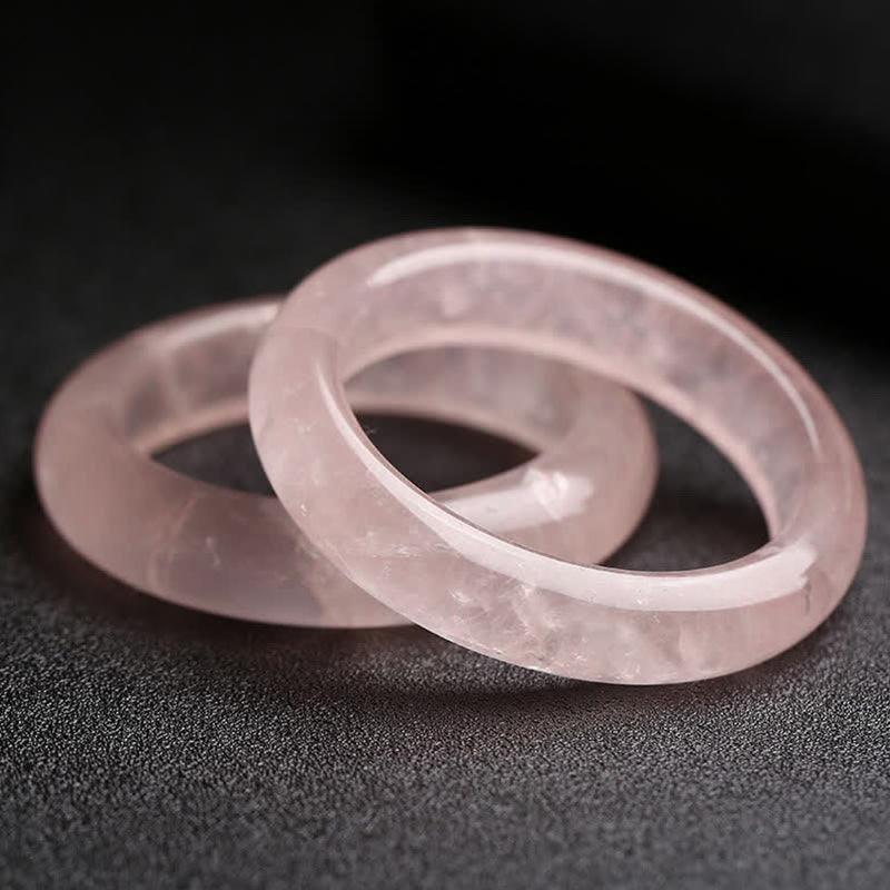 Buddha Stones Natural Rose Quartz Love Caring Bracelet Bangle - 62mm - image 0