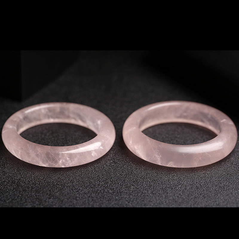 Buddha Stones Natural Rose Quartz Love Caring Bracelet Bangle - image 8