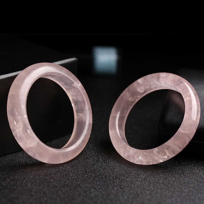 Buddha Stones Natural Rose Quartz Love Caring Bracelet Bangle - image 5