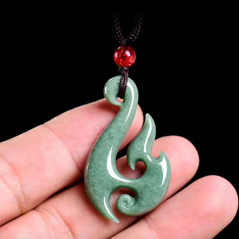 Buddha Stones Natural Jade Spiral Abundance Pendant Necklace - image 4