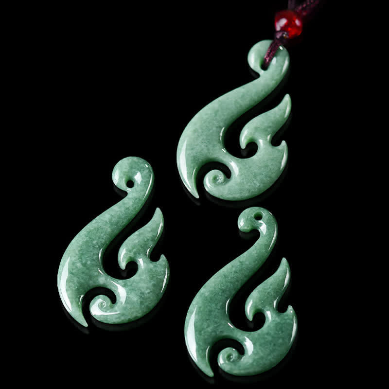 Buddha Stones Natural Jade Spiral Abundance Pendant Necklace - image 6