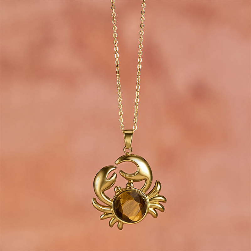 Buddha Stones Gold Plated Amethyst Crab Inner Peace Necklace - image 8