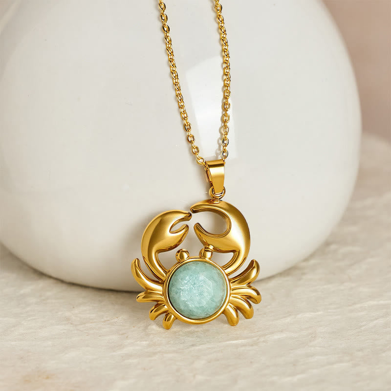 Buddha Stones Gold Plated Amethyst Crab Inner Peace Necklace - image 13