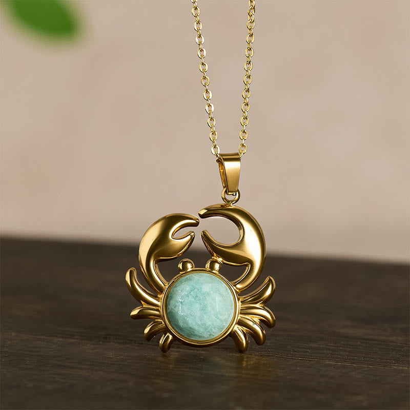 Buddha Stones Gold Plated Amethyst Crab Inner Peace Necklace - image 16