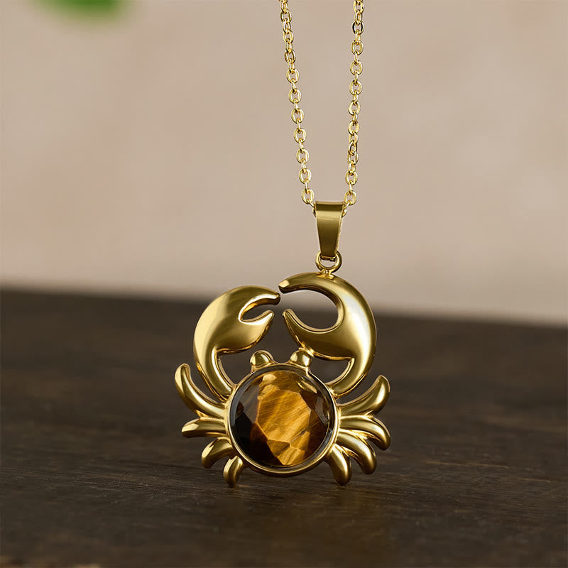 Buddha Stones Gold Plated Amethyst Crab Inner Peace Necklace - image 10