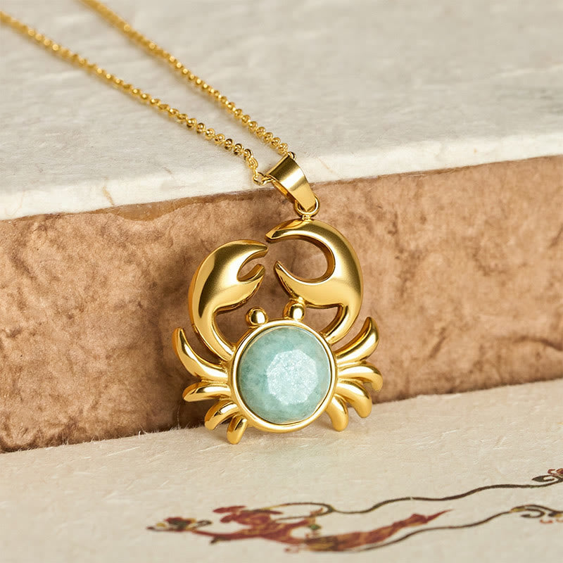 Buddha Stones Gold Plated Amethyst Crab Inner Peace Necklace - image 15