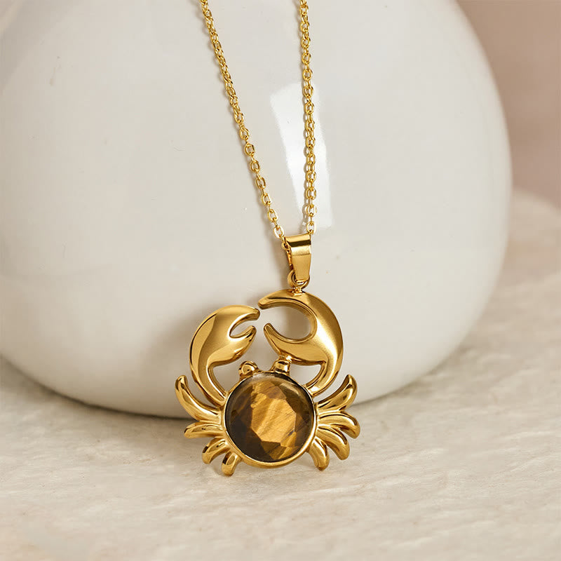 Buddha Stones Gold Plated Amethyst Crab Inner Peace Necklace - image 7