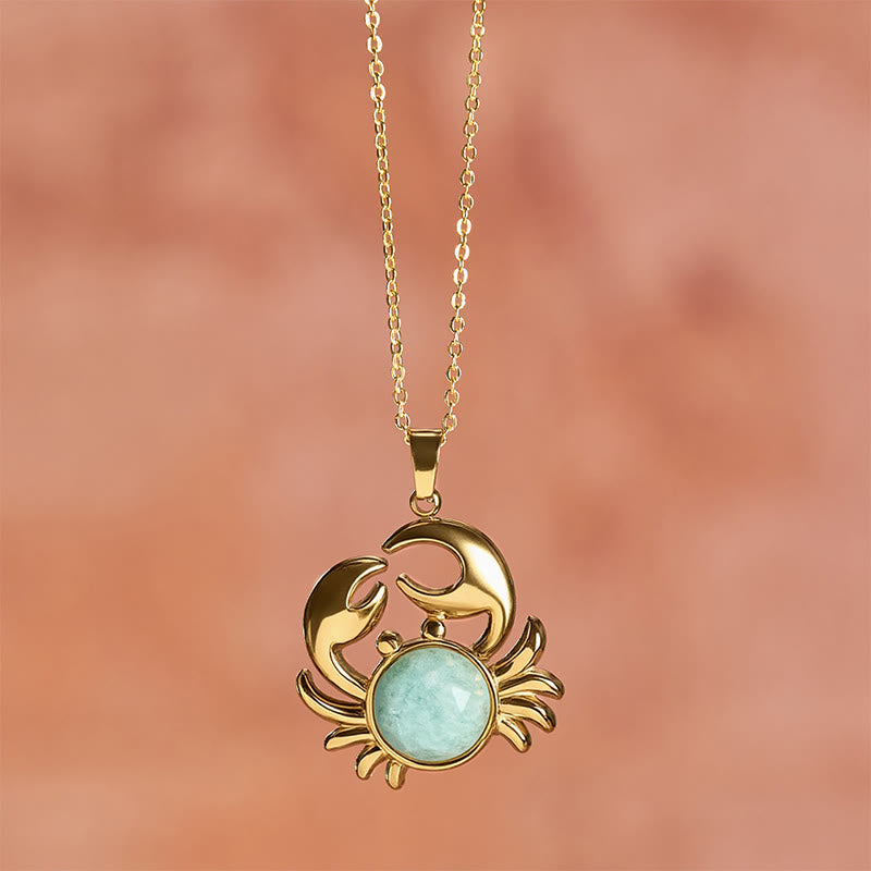 Buddha Stones Gold Plated Amethyst Crab Inner Peace Necklace - image 14