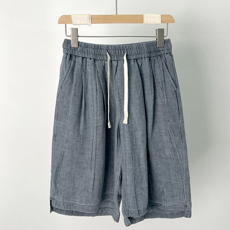 Buddha Stones Summer Casual Drawstring Solid Elastic Waist Men's Shorts With Pockets - SlateGray - US/UK/AU44,EU54 (4XL) - image 3