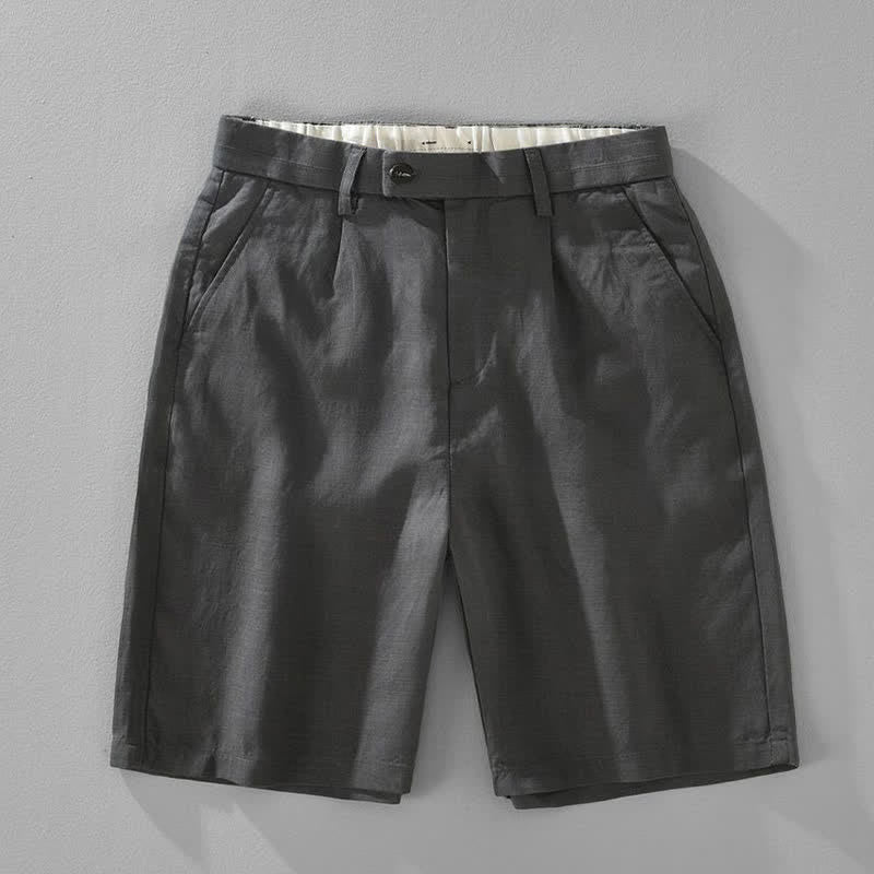 Buddha Stones Summer Casual Minimalist Button-Up Zipper Solid Men's Shorts With Pockets - DarkSlateGray - US/UK/AU46,EU56 (5XL) - image 14