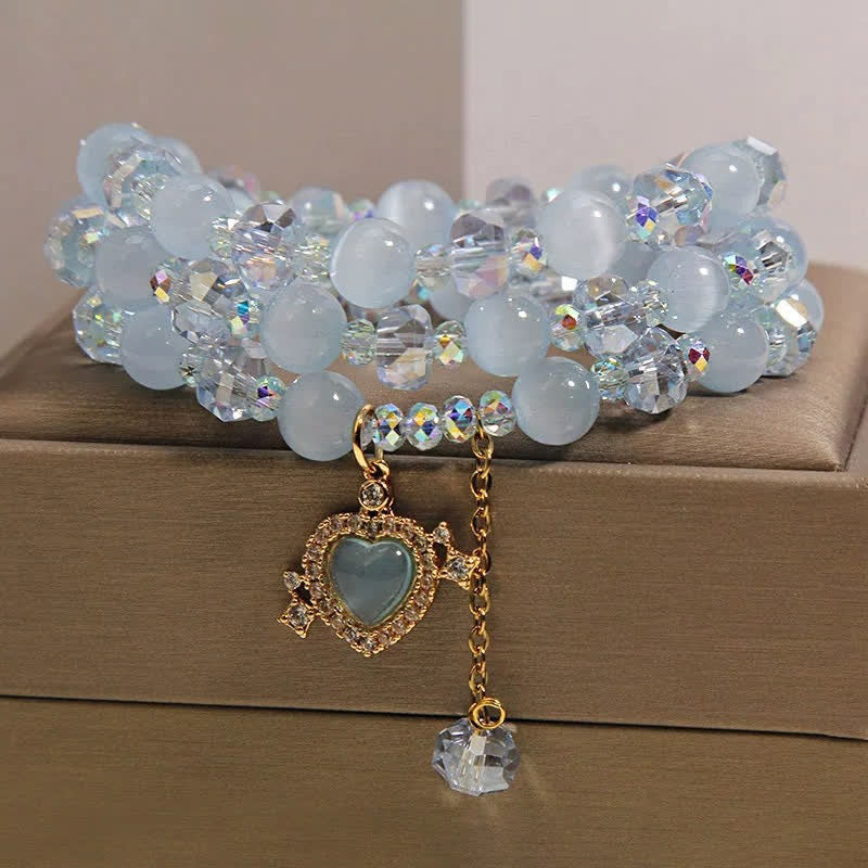 FREE Today: Confidence and Balance Blue Cat's Eye Heart Triple Wrap Bracelet - image 1