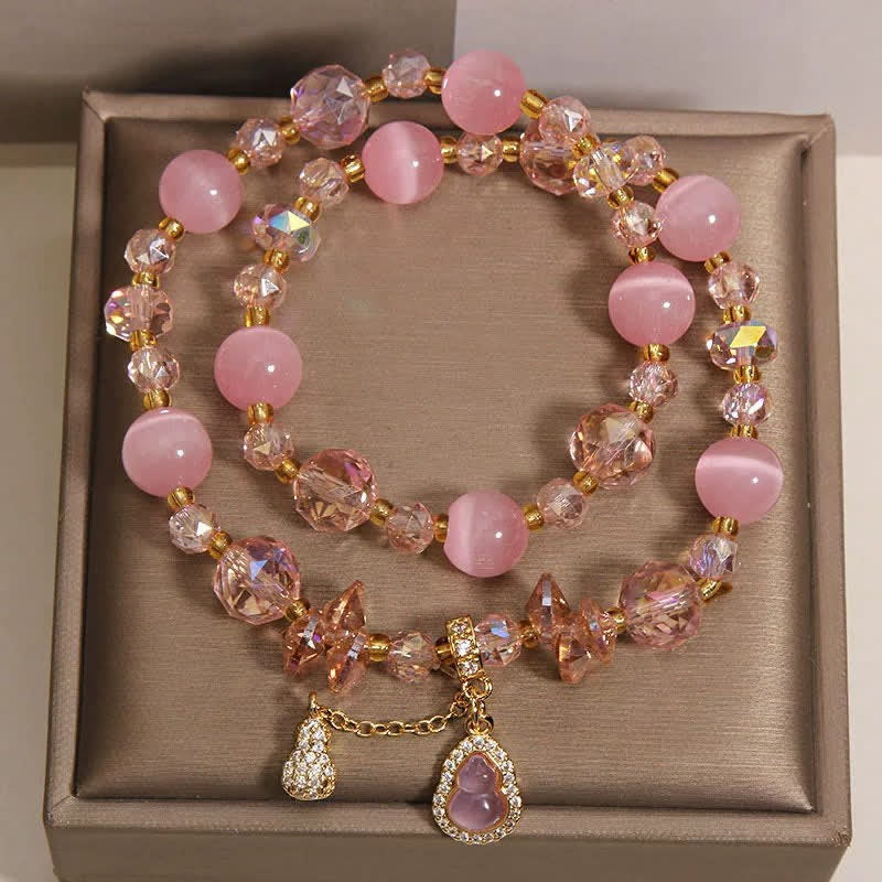 FREE Today: Prosperity and Confidence Cat's Eye Gourd Pendant Double Layer Beaded Bracelet - image 1