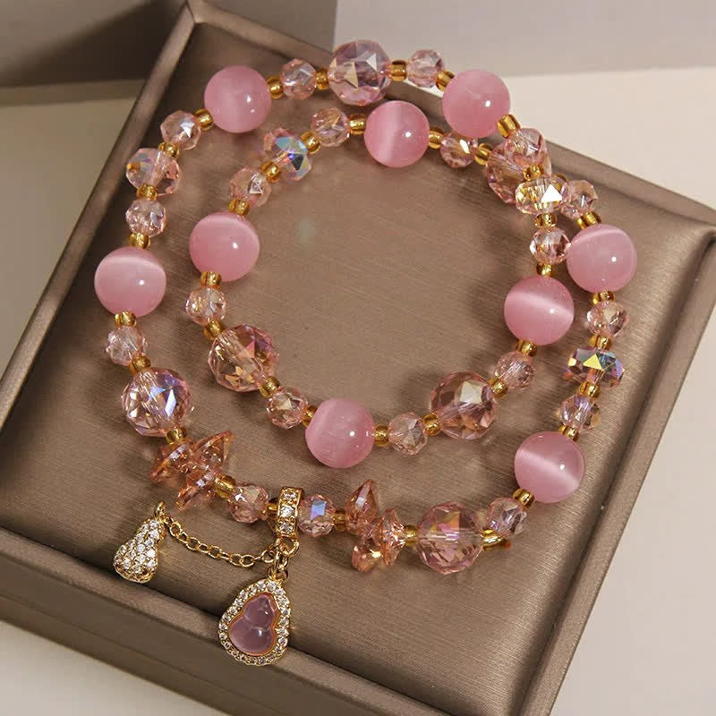 FREE Today: Prosperity and Confidence Cat's Eye Gourd Pendant Double Layer Beaded Bracelet - image 3