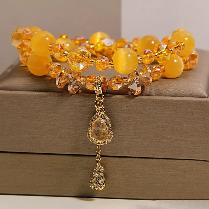 FREE Today: Prosperity and Confidence Cat's Eye Gourd Pendant Double Layer Beaded Bracelet - image 7