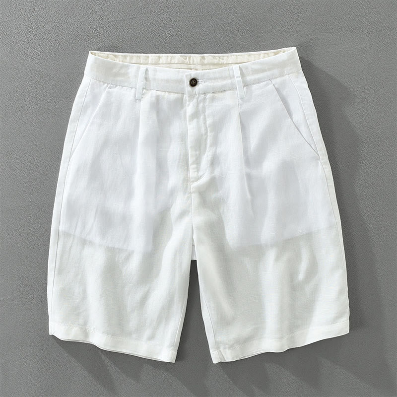Buddha Stones Summer Casual Minimalist Wide Leg Solid Zipper Men's Shorts With Pocket - White - US/UK/AU42,EU52 (3XL) - image 9