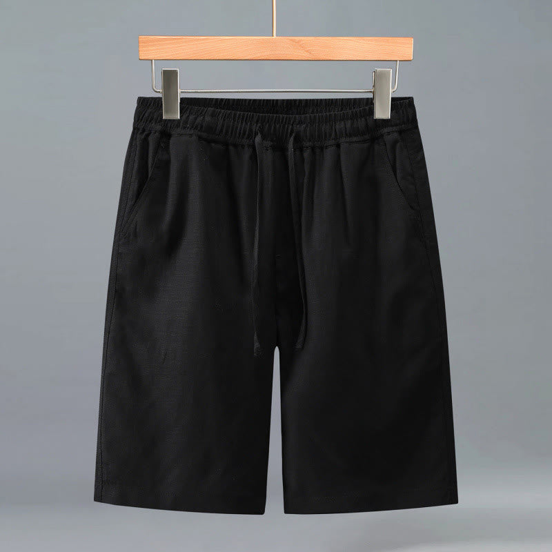Buddha Stones Summer Casual Minimalist Drawstring Solid Men's Shorts With Pocket - Black - US/UK/AU42,EU52 (3XL) - image 13