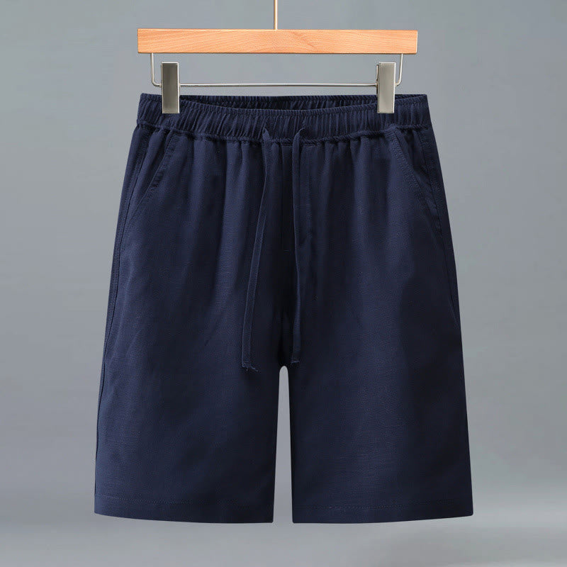 Buddha Stones Summer Casual Minimalist Drawstring Solid Men's Shorts With Pocket - Navy - US/UK/AU42,EU52 (3XL) - image 11