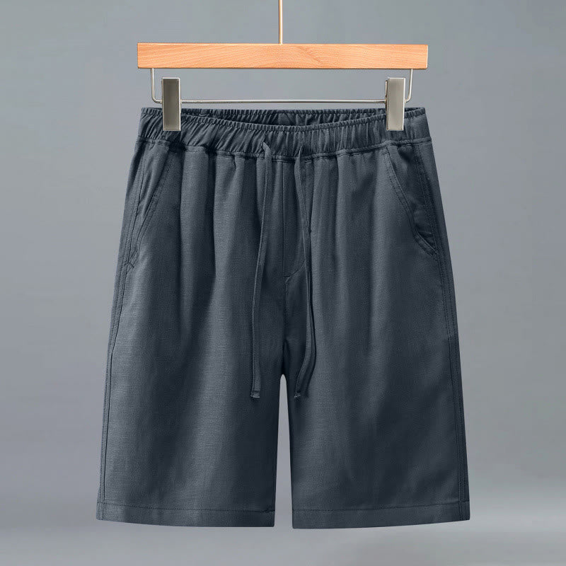 Buddha Stones Summer Casual Minimalist Drawstring Solid Men's Shorts With Pocket - Gray - US/UK/AU42,EU52 (3XL) - image 12