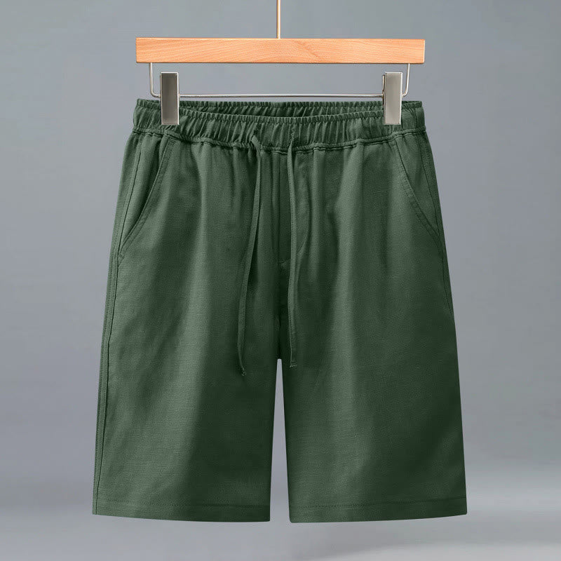 Buddha Stones Summer Casual Minimalist Drawstring Solid Men's Shorts With Pocket - ForestGreen - US/UK/AU42,EU52 (3XL) - image 14