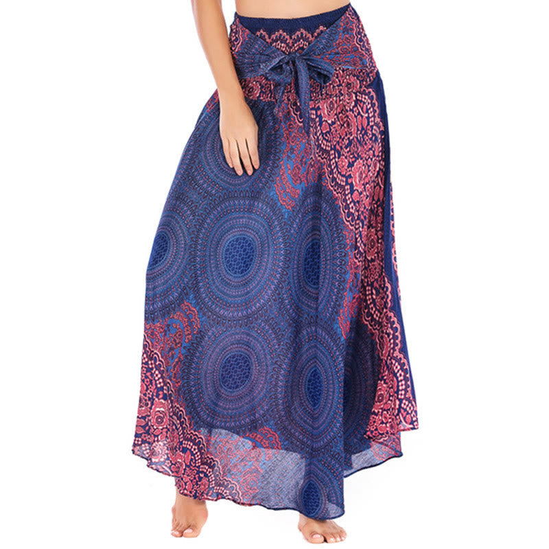 Buddha Stones Two Style Wear Bohemian Compass Rose Flower Lace-up Skirt Dress - MediumPurple - US4-12,UK/AU8-16,EU36-44 (F) - image 9
