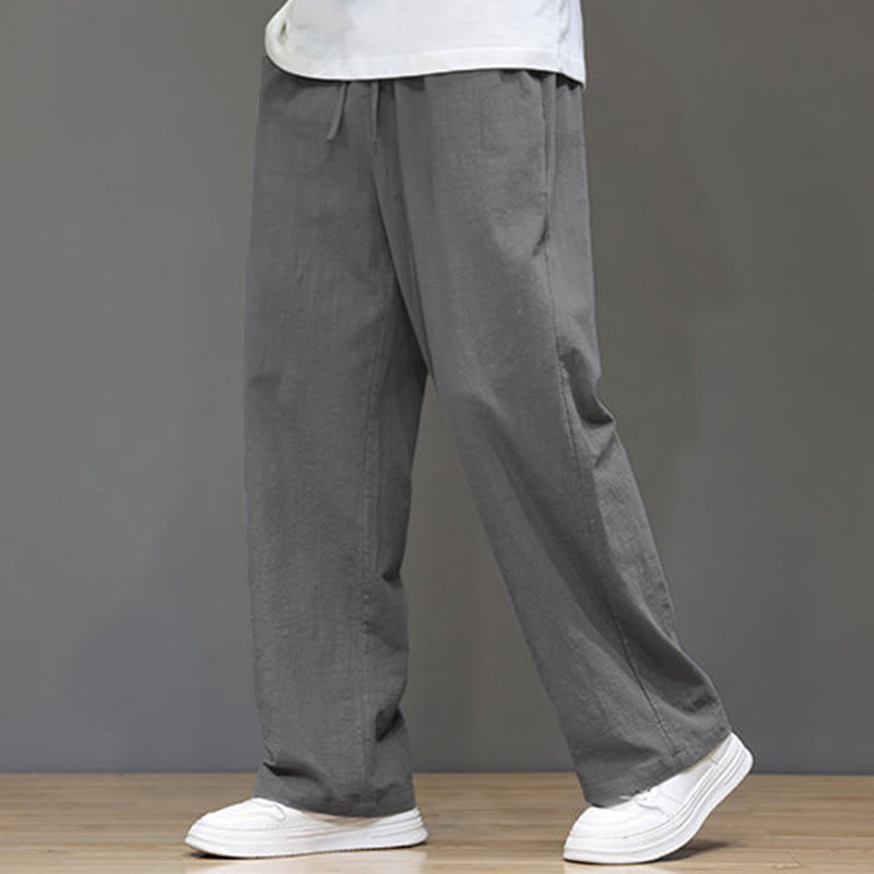 Buddha Stones Summer Men's Straight Leg Pants With Pockets - Gray - US/UK/AU46,EU56 (5XL) - image 19