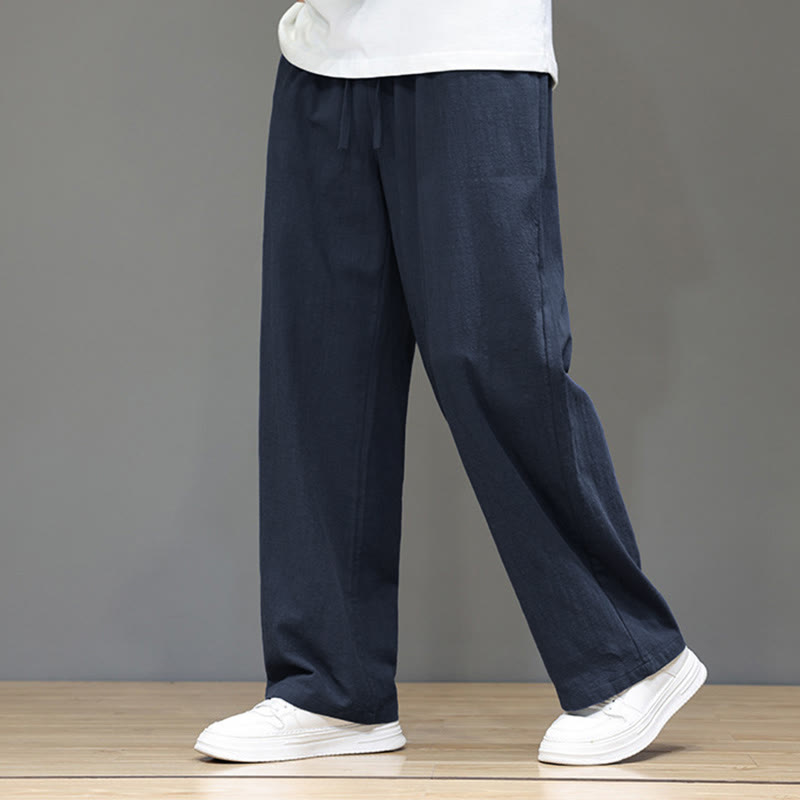 Buddha Stones Summer Men's Straight Leg Pants With Pockets - SteelBlue - US/UK/AU46,EU56 (5XL) - image 0
