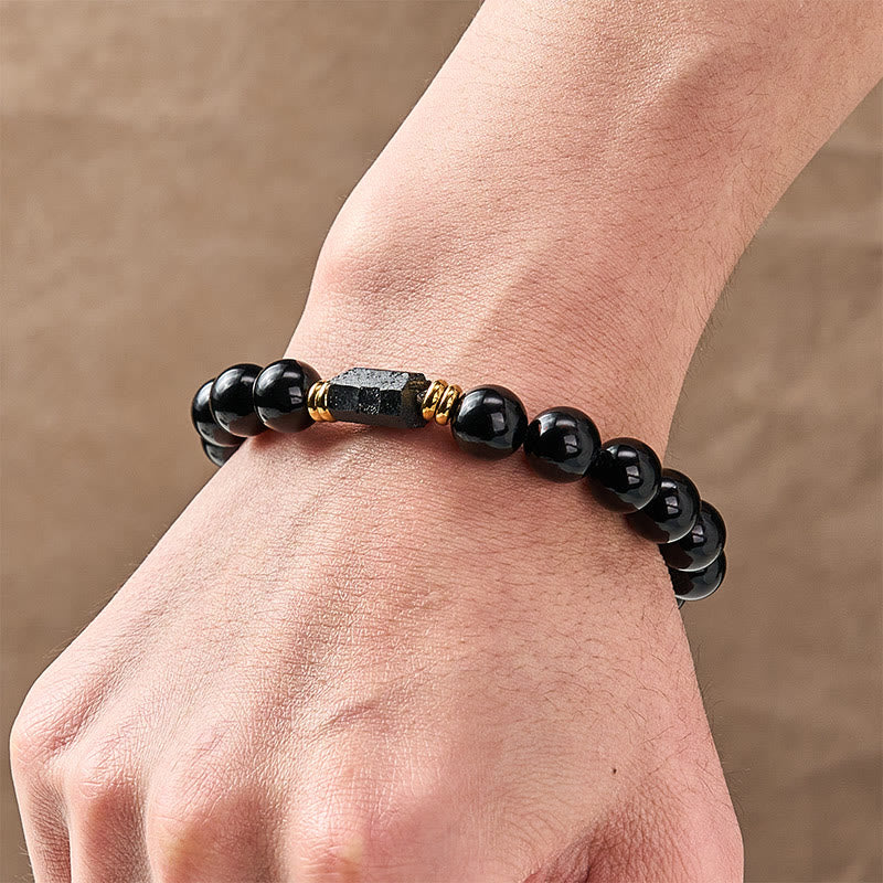 FREE Today: Protection and Transformation Black Obsidian Black Tourmaline Minimalist Round Bead Bracelet - image 19