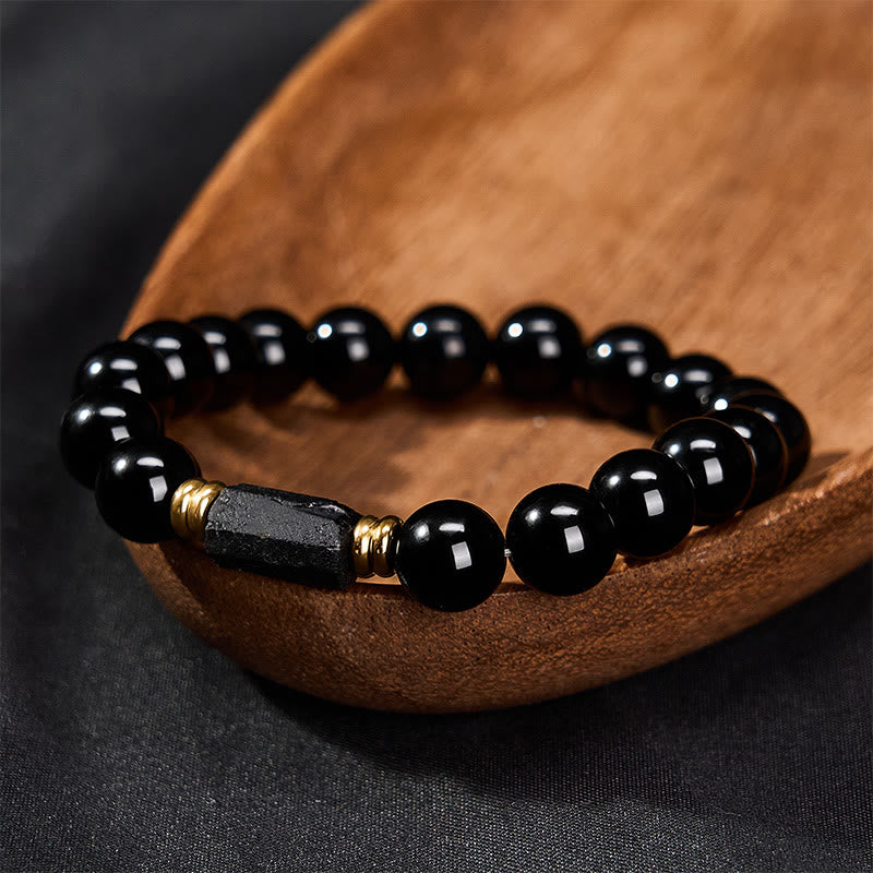 FREE Today: Protection and Transformation Black Obsidian Black Tourmaline Minimalist Round Bead Bracelet - image 16