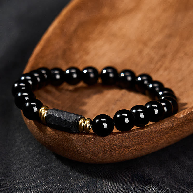 FREE Today: Protection and Transformation Black Obsidian Black Tourmaline Minimalist Round Bead Bracelet - image 10